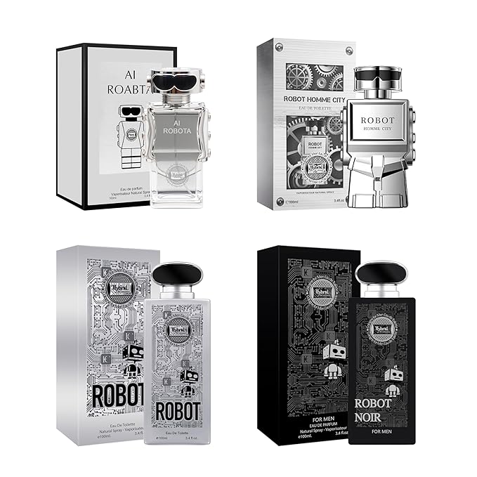 Hybrid & Company Mens 4 Pcs Robot Ai For Men Homme City Eau De Perfum Vaporisateur Natural Spray