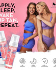 Mystic Tan Self Tanning Bundle: Wake-Up Tan Self Tanner Water Mousse 5.5 fl. oz. + Streak Free Tan Applicator Mitt - Hyaluronic Acid Overnight Moisturizer, Easy-to-Use, Works While You Sleep