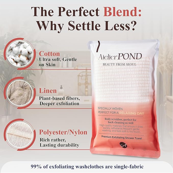 Exfoliating Washcloth/Shower Towel/Korean Body Scrub, Made in Korea [Relax Day 1XFresh Day1]