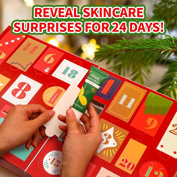 Advent Calendar 2025 Gift Set for Women, 24pcs Holiday Gifts with Body Lotion, Hand Cream, Shower Gel, Bath Bomb, Spa Gifts Basket, New Year Gifts for Women