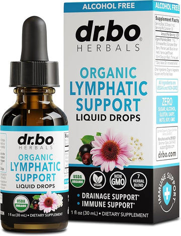 Lymphatic Drainage Supplements Drops - Organic Lymphatic Support Liquid Drops Cleanse with Echinacea for Lymph System Support Supplement, Lymph Node Detox Lymphatic System Drainage - 1oz Vegan Non-GMO