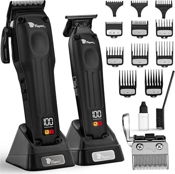 Fagaci Professional Hair Clippers for Men with Superior Precision, Brushless Motor Barber Clippers and Trimmers Set, 5X Longer Sharpness Hair Cutting Kit, Mens Haircut Cordless Clipper for Barber