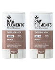 Raw Element Ultra-Moisturizing Face Tint Sunscreen, SPF 30+, Non Toxic Mineral Face Cream, Non Nano Zinc Oxide, Reef Friendly, Safe for All Ages, 0.5 oz, Bronze, Pack of 2