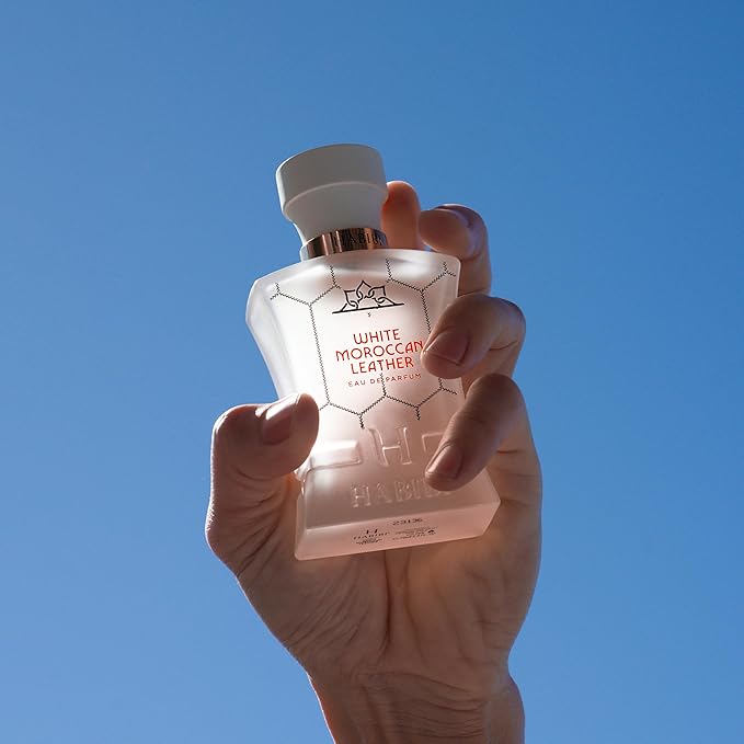 H HABIBI White Moroccan Leather Perfume for Men – 2.5 oz (75ML) Long Lasting Arabian Cologne, Spicy Woody Men Perfume, Luxury Fragrance Gift for Special Occasions