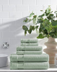 Arkwright Bath Towels Set of 4 - Super Soft 100% Cotton, 600 GSM Quick Dry & Absorbent, Luxury Bathroom Essentials for Hotels, Spa, Hosts, and Vacation Rentals, Eucalyptus Green