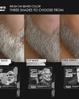 Barbers Choice Silver Line, Facial Hair Brush on Temporary Color for Silver Fox Men- Instantly Brighten White Beards, Mustache & Sideburns, Less Yellow, Easy Application, Arctic White