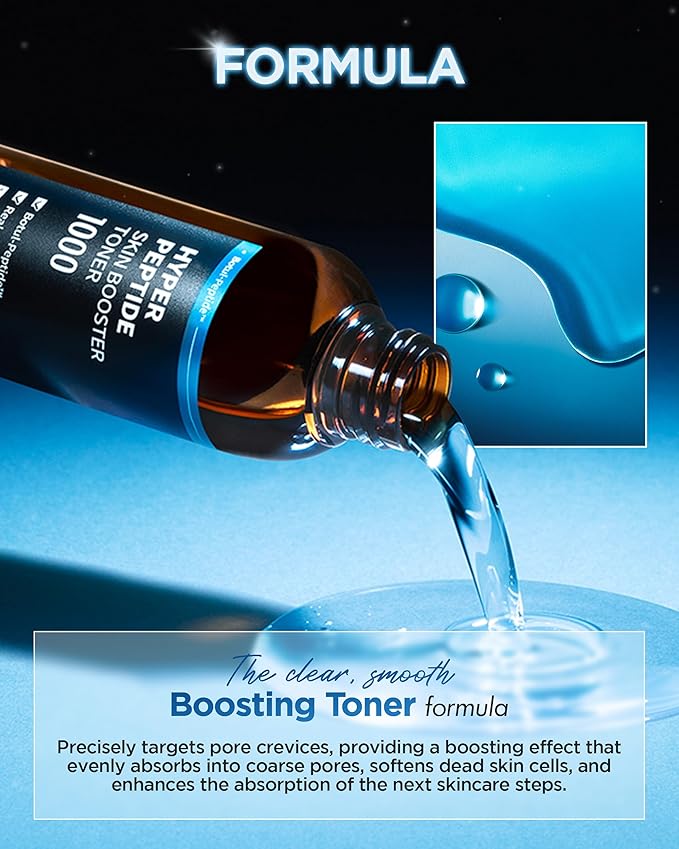 WELLAGE Hyper Peptide Skin Booster Face Toner - Korean Facial Astringent for Anti-Aging, Wrinkle Improvement, Elasticity Enhancement with Botul-Peptide, K-Beauty Skincare, 6.76 fl.oz.