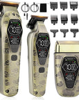 Hair Clippers for Men Professiona,3 in 1 T-Blade Barber Clippers and Trimmers Set for Barber kit, Mens Cordless Hair Clippers, Beard Trimmer for Men