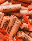 Poppy & Pout Pomegranate Peach Jumbo Lip Balm | All Natural Lip Balms & Moisturizers | Hydrates with Beeswax, Vitamin E, Organic Coconut Oil | Cruelty-Free | Lip Balm in Recyclable Cardboard Tube
