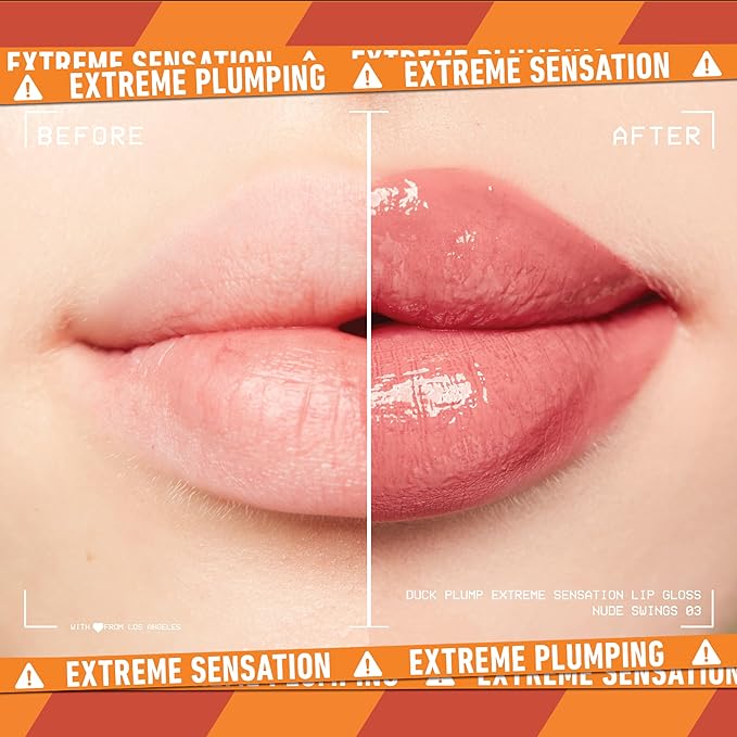 NYX PROFESSIONAL MAKEUP Duck Plump High Pigment Lip Gloss, Lip Plumper Gloss with Spicy Ginger - Nude Swings