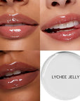 Colourpop So Juicy Plumping Glossy Lip Oil - Hydrating & Plumping Lip Oil with a Sheer Wash of Non-Sticky Color - Infused with Peptides, Ceramides & Ginger - Lychee Jelly (0.29)