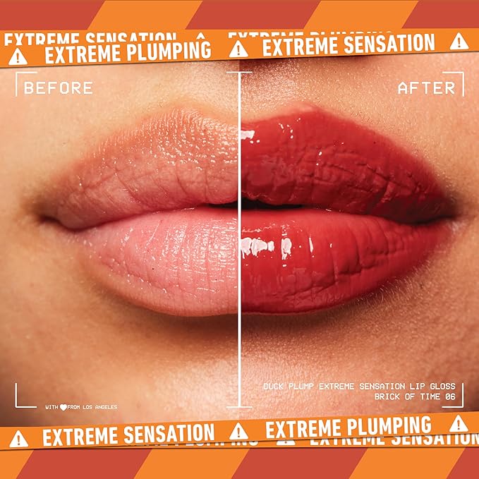 NYX PROFESSIONAL MAKEUP Duck Plump High Pigment Plumping Lip Gloss with Spicy Ginger, Vegan Lip Makeup - Brick Of Time (Rich Terracotta)