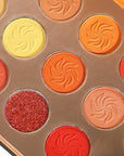 Afflano Red Orange Eyeshadow Palette Sunset 15 Color, Highly Pigmented Glam Fall Eye Shadow Makeup Palettes, Nudetude Brown Yellow Gold Orange Matte Glitter Shimmer Warm Eyeshadow Pallet