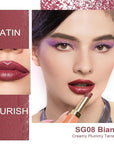 Oulac Color Rich Satin Lipstick Set For Women Red Burgundy Lipsticks High Impact Lipcolor Tinted Lip Balm, Nourishing, Satin Finish, Moisturizing Creamy Formula, Vegan Gluten Free 07+08+15(SET 4)