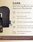 Norvell Sunless Dark Self Tanner Mousse with Mitt, 8 Fl Oz + Streak Free Tanning Applicator Mitt - Instant Natural Looking Bronzing Glow