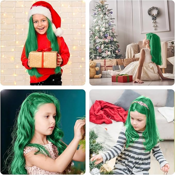 New Hair Chalk Comb Temporary Hair Color Dye for Girls Kids with Light Color Hair, Washable Hair Chalk for Girls Age 4 5 6 7 8 9 10 Birthday Cosplay DIY, St. Patrick's Day (Green)