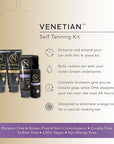 Norvell Venetian Self Tanner Maintenance Kit – Enhance Your Tan with Sunless Exfoliator 2.5 oz, Facial Tanning Mist 2 oz, pH Balancing Cleanser & Gradual Tanner 2.5 oz