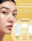 [K Beauty Snp] 24K Gold Firming Eye Patch | 11,900mg of Collagen with 24K Gold | Tightening and Hydrating for All Skin | Under Eye Patches for Dark Circles | Korean Skincare Eye Mask | 60 Patches
