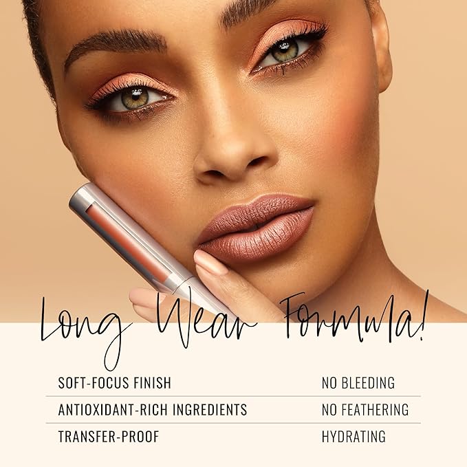 Runway Rogue Silk Glam Liquid Lipstick, Long Wear Frosted Rich Golden-Bronze Lipstick, ‘Film Noir’