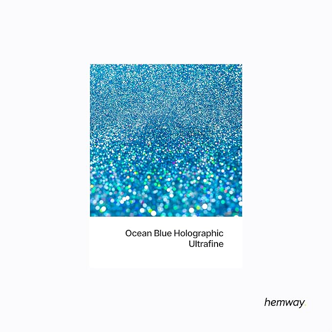 Hemway Eco Friendly Biodegradable Glitter 100g / 3.5oz Bio Cosmetic Safe Sparkle Vegan for Face, Eyeshadow, Body, Hair, Nail and Festival - Ultrafine (1/128" 0.008" 0.2mm) - Ocean Blue Holographic