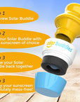 Solar Buddies Sunscreen Applicator - Single Blue - Refillable Roll on Sponge Sunscreen, Suncream & Lotion Applicator For Kids, Adults & Families - Holds 3.4fl oz, Perfect Size for Travel