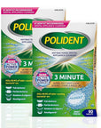 Polident 3 Minute Antibacterial Dental Appliance Cleanser Tablets, 90 Count (2 Pack)