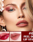 Peel Off Lip Liner Stain, Peel Off Lip Stain with Matte Finish, Peel Off Mask Tint, Waterproof, Long Lasting, Transfer Proof Red Lip Tint, Highly Pigmented Color