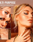 Oulac Shimmer Bronzer Powder Face Makeup with Mirror Cruelty-Free B03