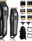 SUPRENT PRO Professional Hair Clippers for Men- Hair Cutting Kit & Zero Gap T-Blade Trimmer Combo- Cordless Barber Clipper Set with LED Display for Mens Gifts(Black)