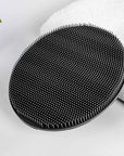 INNERNEED Soft Silicone Body Scrubber Handheld Shower Cleansing Brush, Gentle Exfoliating and Massage for All Kinds of Skin (Black)