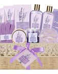 Luxury Bath & Body Set For Women LAVENDER & HONEY Large Spa Basket 13Pcs Luxurious Bath Spa Kit for women, Mother Day Gifts Perfect Spa Kit Bath Gift Set Spa Day Gifts Birthday Gift Baskets for Women