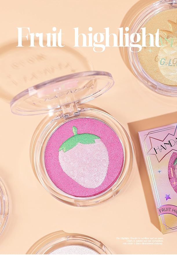 Glitter Highlighter Makeup, 3-In-1 Compact Shimmer Glitter Powder Face