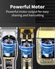 Professional Hair Clipper Set for Men, Rechargeable Cordless Clippers and Trimmers Set, Electric Foil Shavers and Beard Trimmers, Hair Cutting Tools with LED Display, Gifts for Men