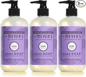 MRS. MEYER'S CLEAN DAY Liquid Hand Soap, Lilac Scent, 12.5 Ounce Bottle (Pack of 3)