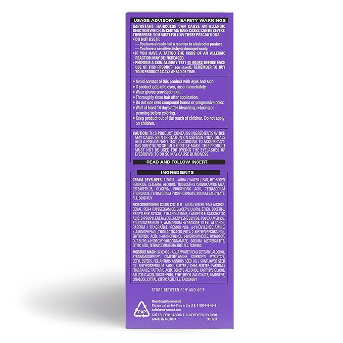 SoftSheen-Carson Dark and Lovely Fade Resist Rich Conditioning Hair Color, Permanent Hair Color, Up To 100 percent Gray Coverage, Brilliant Shine with Argan Oil and Vitamin E, Brown Sable