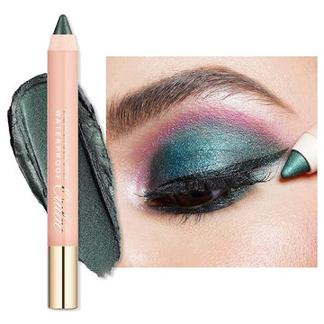 Oulac Sparkly Green Eyeshadow Pencil - Waterproof Eye Shadow Stick Smooth and Long Lasting, Shimmering Glitter Finish, Blendable Eyes Makeup, Vegan Beauty 3.8g, (16) So Jade