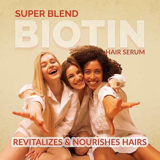 Rosemary Mint & Biotin Hair Growth Serum Formulated With Biotin, Hyaluronic Acid, Baobab Protein, Rosemary, Mint & Other 22+ Natural Herbs and Extracts Combat Hair Loss and Promote Hair Growth 60 ml