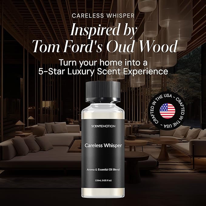 Careless Whisper Diffuser Oil Scent Inspired by Oud Wood | Premium Luxury Fragrance for Ultrasonic & Waterless Diffusers | Oud, Rosewood, Vetiver | 120mL (4.05 fl oz)