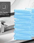 Cosy Family 24 Pack Soft Washcloths Set - 12 x 12 inches, Quick Drying - Highly Absorbent Coral Velvet Fingertip Towel Bathroom Wash Clothes for Bath, Spa, Facial, Kitchen - Aquamarine