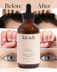 Kitsch Organic Castor Oil for Hair Growth - 100% Pure Castor Oil, Organic Cold Pressed Unrefined Glass Bottle for Face, Skin, Lashes, Brows, Scalp, Nails & Belly Button - Hexane Free, USDA - 4 oz
