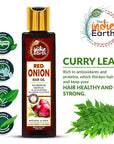 Red Onion Hair Growth Oil - Anti Hair Fall Enriched with 29+ Natural Herbs, Extracts & Oils Including Argan, Jojoba, Rosemary & Black Seed - 200ml