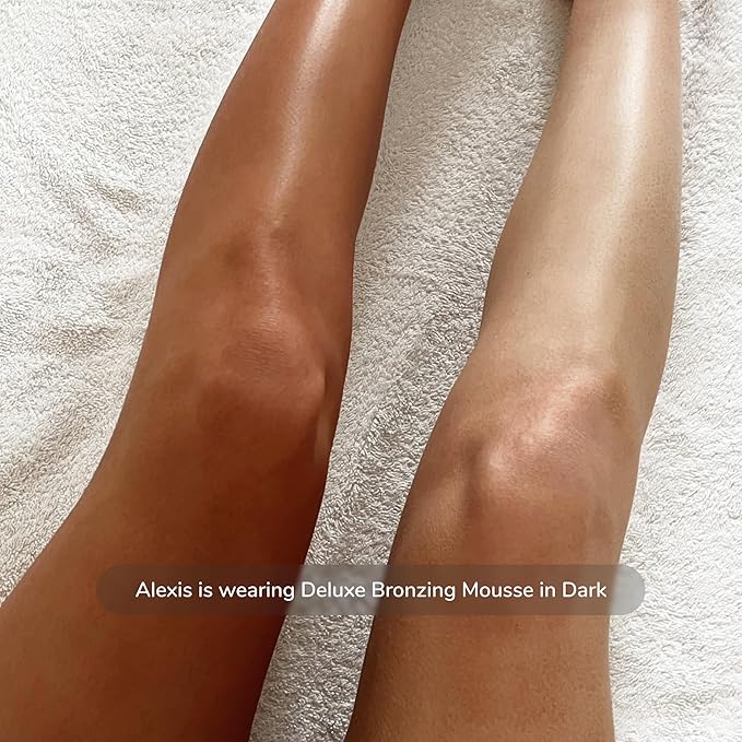 Loving Tan Deluxe Bronzing Mousse, Dark - Streak Free, Natural looking, Professional Strength Sunless Tanner - Up to 5 Self Tan Applications per Bottle, Cruelty Free, Naturally Derived DHA - 4 FL Oz