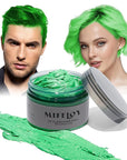 Temporary Green Hair Spray Color Wax 4.23 oz, Instant Natural Hairstyle Cream Dye, Disposable Coloring Mud for Men Women Youth, Washable Styling Pomades, Party Cosplay DIY Halloween