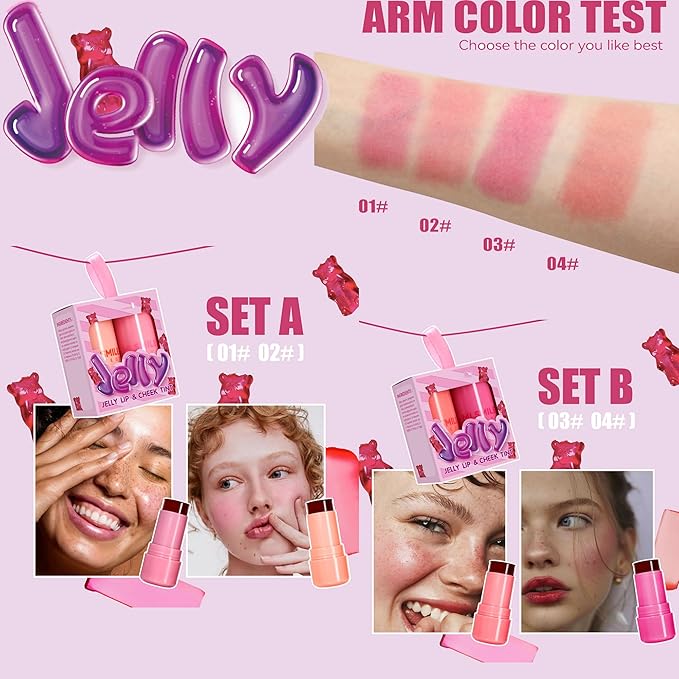 2 Pcs Milk Jelly Blush, Milk Cooling Water Women, 01&02