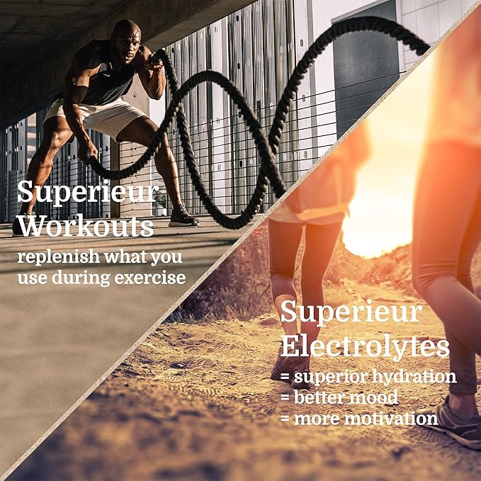 Superieur Electrolyte Powder Packets - Vegan Electrolyte Hydration Powder w/Sea Minerals - Keto Friendly, Non-GMO, Zero Sugar Electrolyte Supplement - Healthy Sports Drink - Citrus (14 Packets)