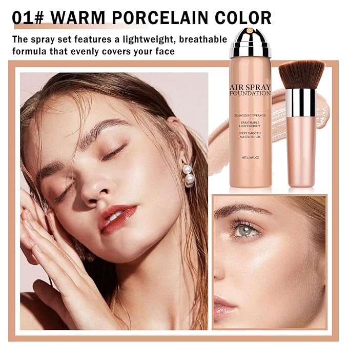 Airbrush Foundation Makeup Spray Silky Lightweight Full Coverage