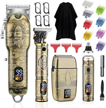 Nose Hair Beard Trimmer for Men, Cordless Professional Hair Clippers and Trimmers Set, Men's Shavers Foil Electric Razors Haircut Grooming Kit, Rechargeable Barber Clippers Set with LCD Display