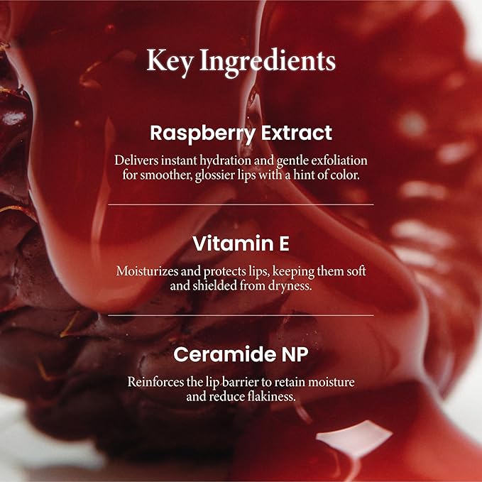 AXIS-Y Vita Glow Lip Oil with Vitamin E & Ceramide - Nourishing & Revitalizing Dry, Chapped Lips with Long Lasting Moisturization - Vegan Korean Skin Care Lip Treatment - 0.13 fl. oz. (Chilled Berry)