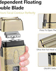 Soonsell Men's Professional Hair Clippers & Trimmer Set with T-Blade, Nose Trimmer, Foil Shaver and LCD Display Display(Bronze
