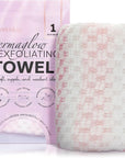 Dermaglow Exfoliating Towel-Dual Texture Washcloth for All Skin Types-Easy to Use Japanese Exfoliating Shower Towel for Women & Men- Body Scrubber Wash Cloth